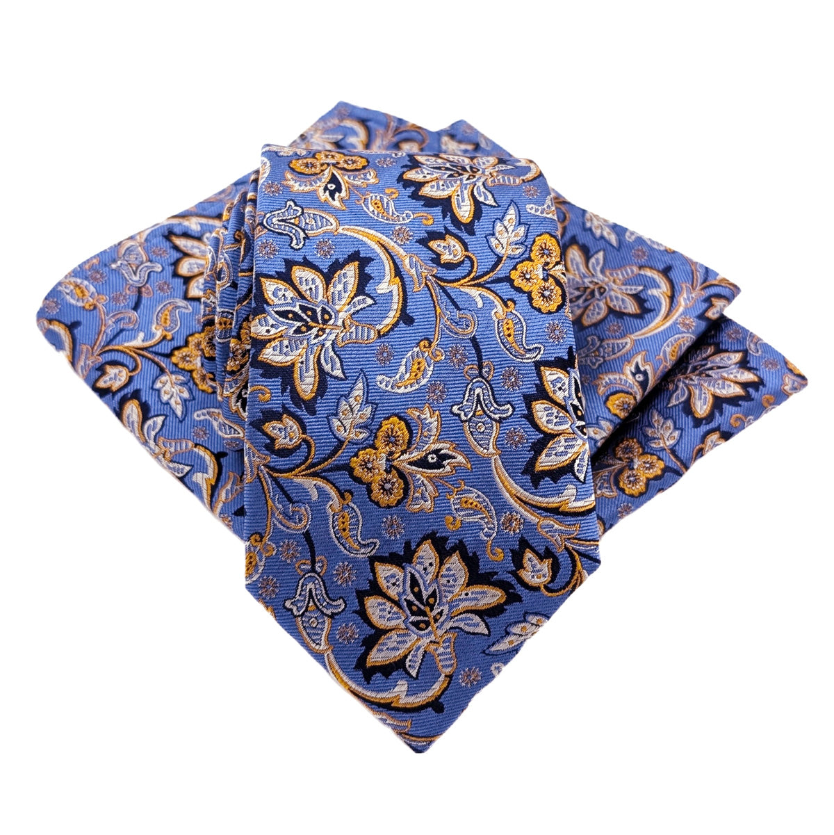 Dark Cornflowers Silk Wedding Tie