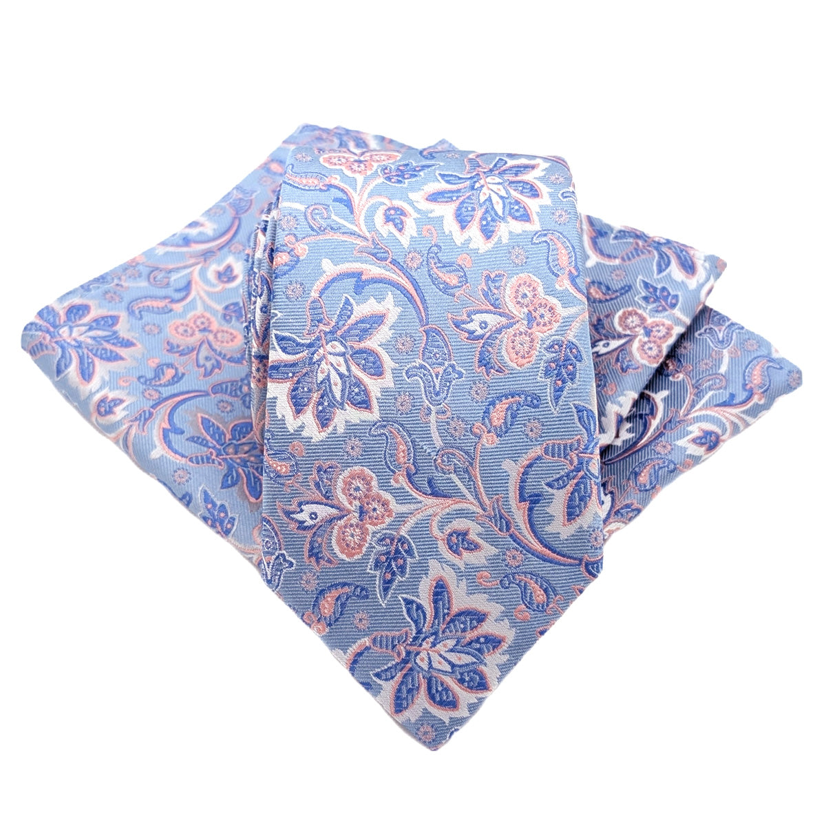 Baby Blue Flowers Silk Pocket Square