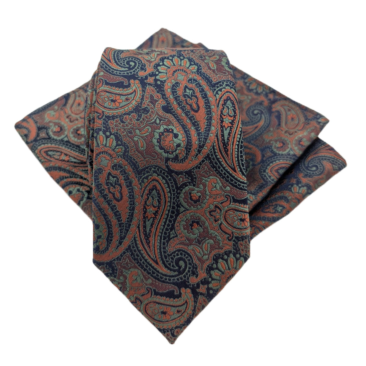 Rust Antique Paisley Pocket Square