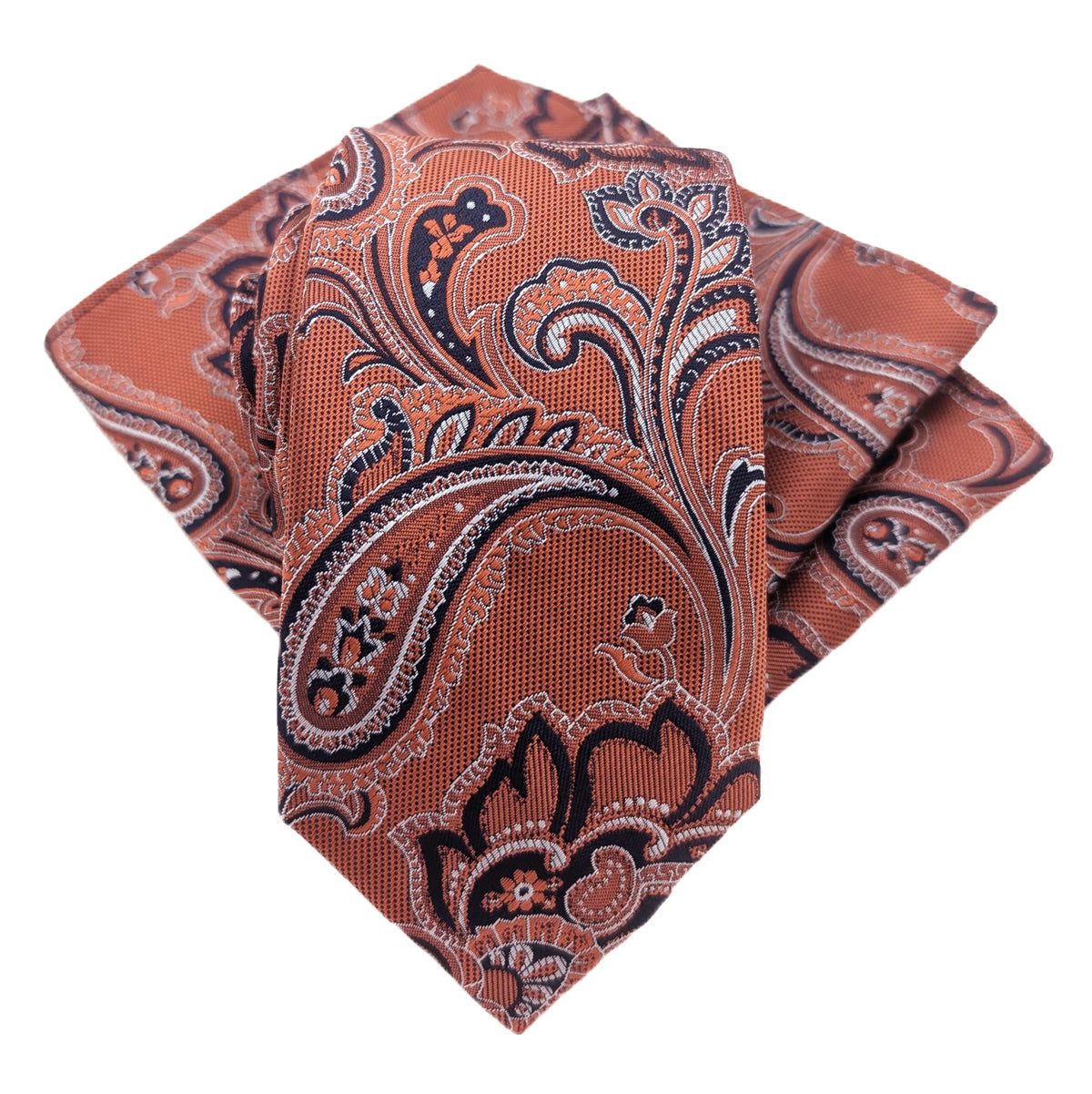 Rust Floral Paisley Wedding Tie