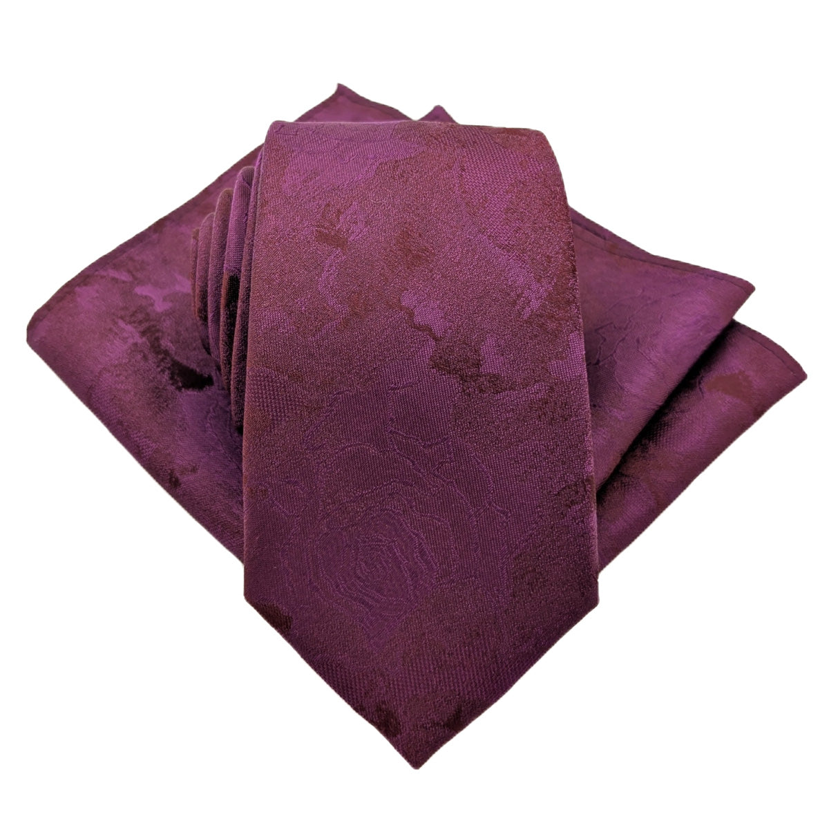 Berry Roses Silk Wedding Tie