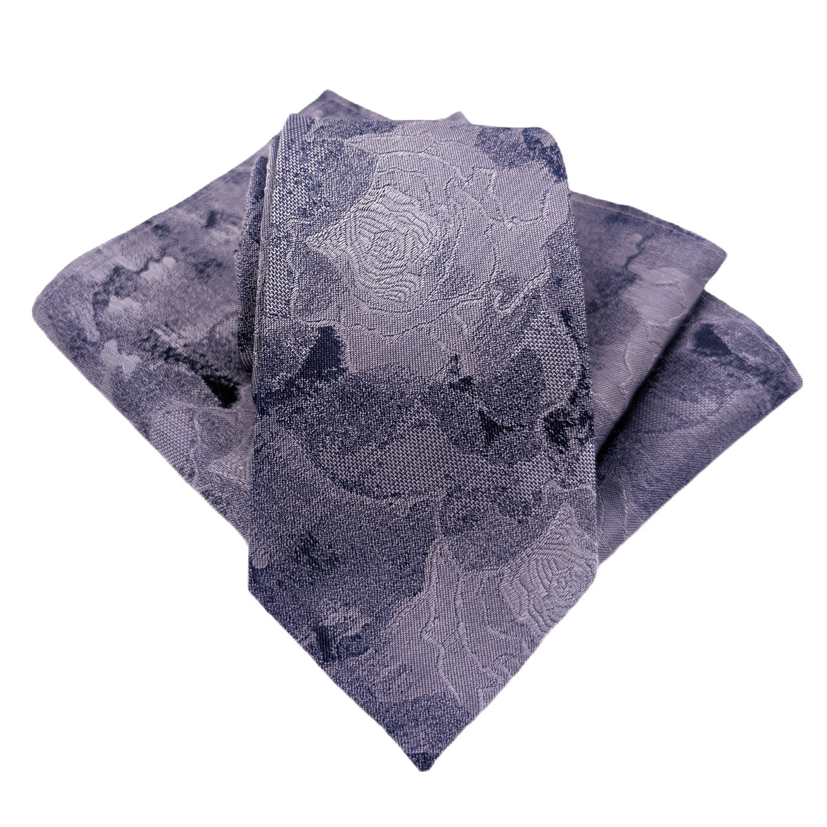 Slate Roses Silk Pocket Square