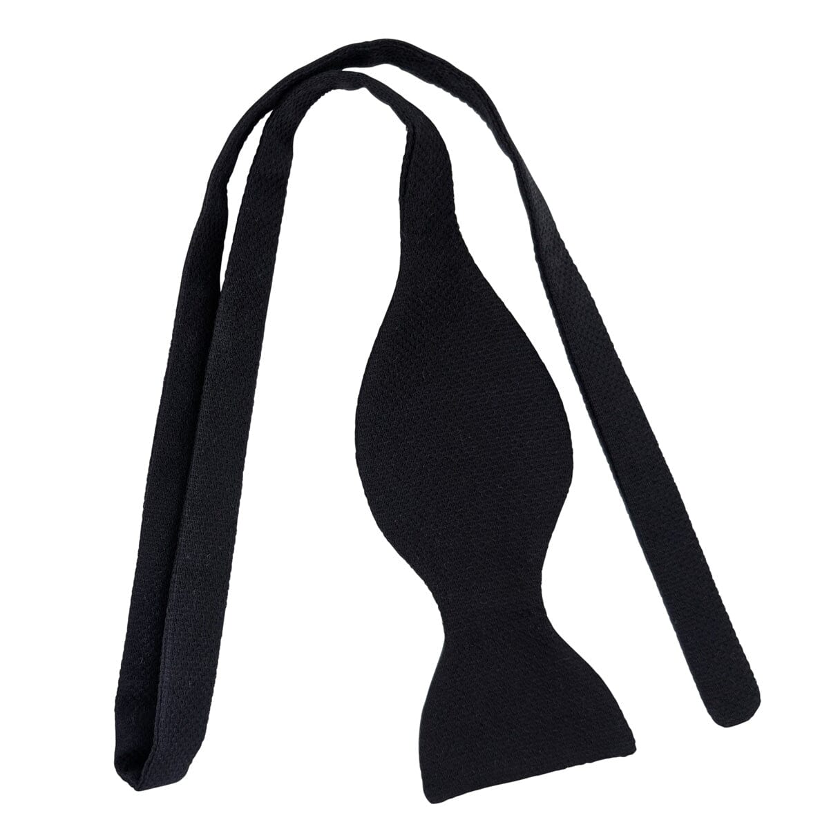 Single End Black Marcella Self-Tie Bow Tie - Formalwear - 