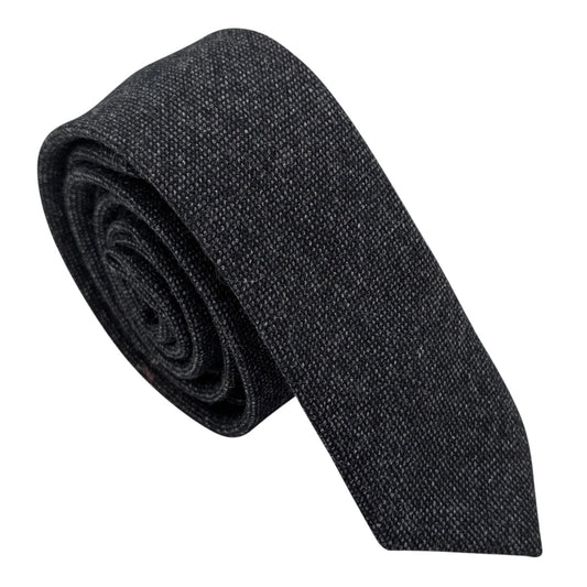 Charcoal Tweed Wedding Tie