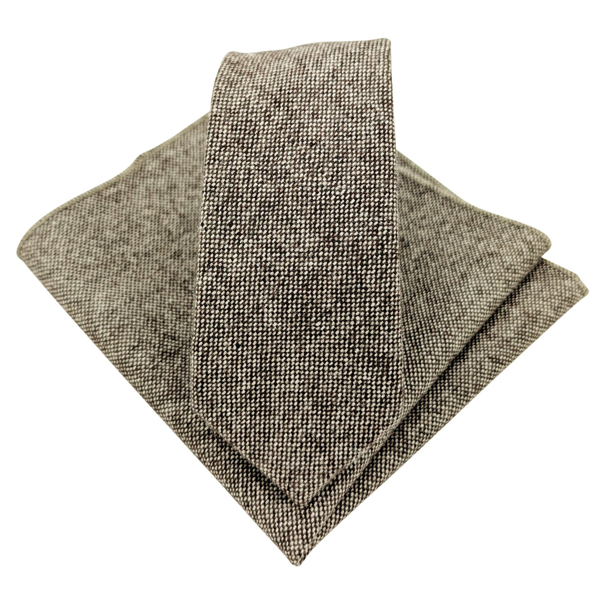 Pale Brown Tweed Pocket Square