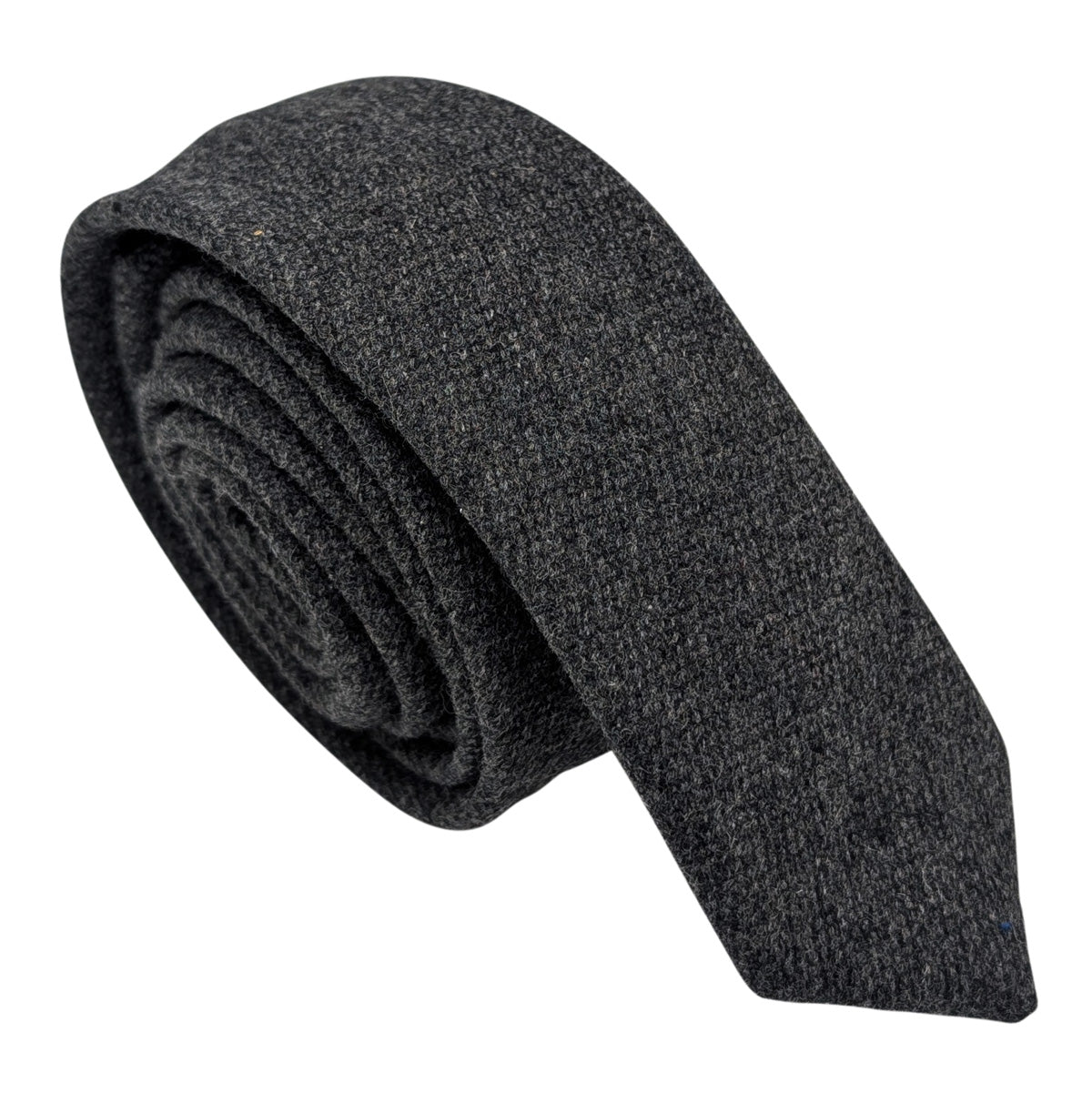 Dark Grey Heavy Tweed Wedding Tie