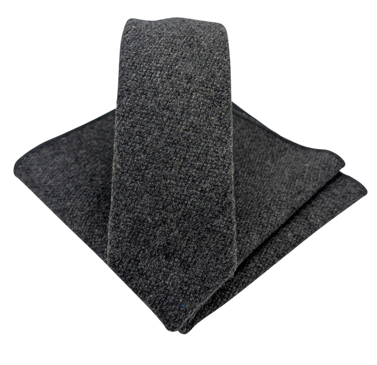 Dark Grey Heavy Tweed Wedding Tie