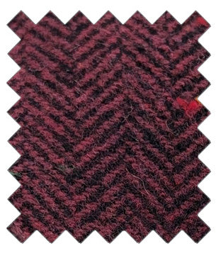 Wine Herringbone Tweed Wedding Swatch