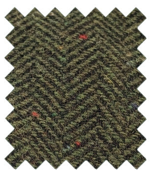 Olive Herringbone Tweed Wedding Swatch