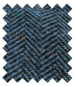 Blue Herringbone Tweed Wedding Swatch