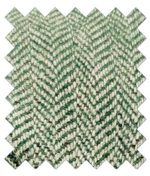Green Herringbone Tweed Wedding Swatch