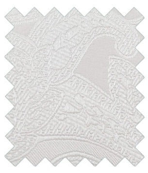 White Paisley Silk Wedding Swatch