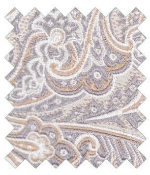 Silver Paisley Silk Wedding Swatch