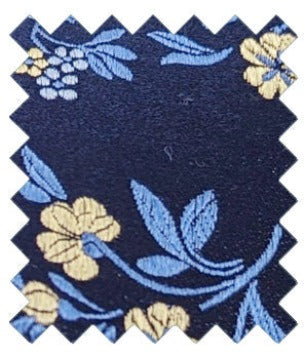 Navy & Daisy Floral Silk Wedding Swatch