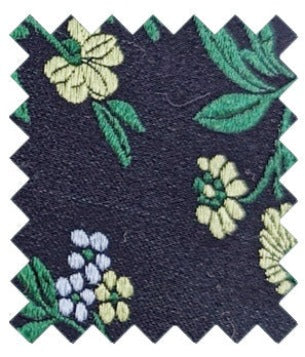 Navy & Meadow Floral Silk Wedding Swatch