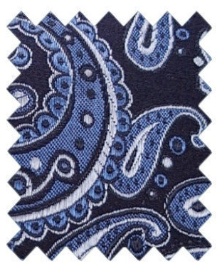 Navy & Blue Paisley Silk Wedding Swatch