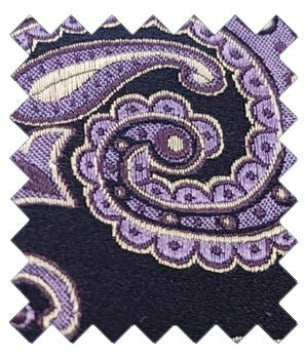 Navy & Lilac Paisley Silk Wedding Swatch