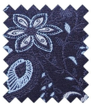 Navy Floral Paisley Silk Wedding Swatch