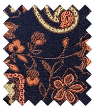 Orange Floral Paisley Silk Wedding Swatch