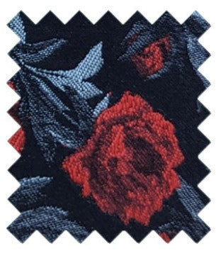 Midnight Red Rose Silk Wedding Swatch