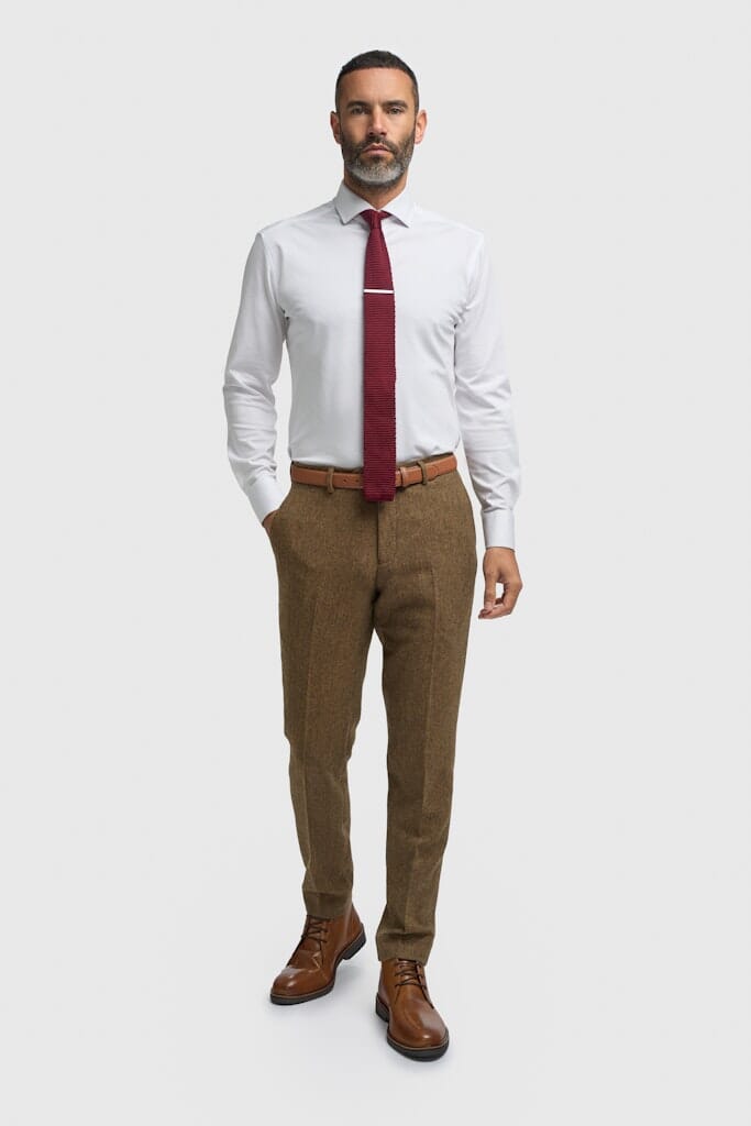 Thomas Brown Herringbone 2 Piece Suit - Suits - 