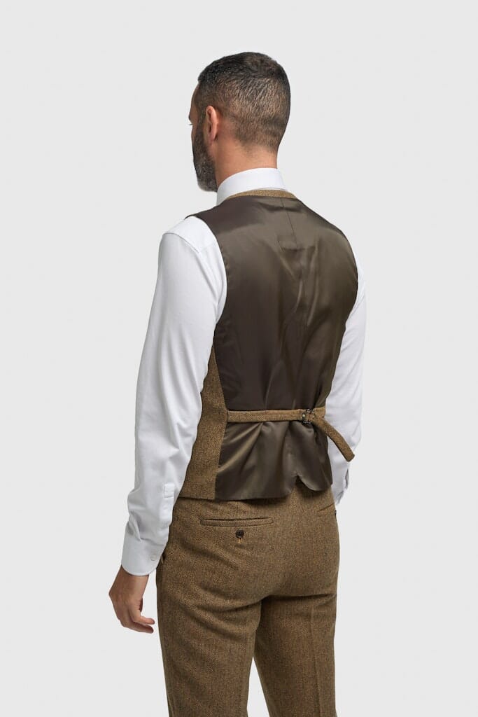 Thomas Brown Herringbone 3 Piece Suit - Suits - 