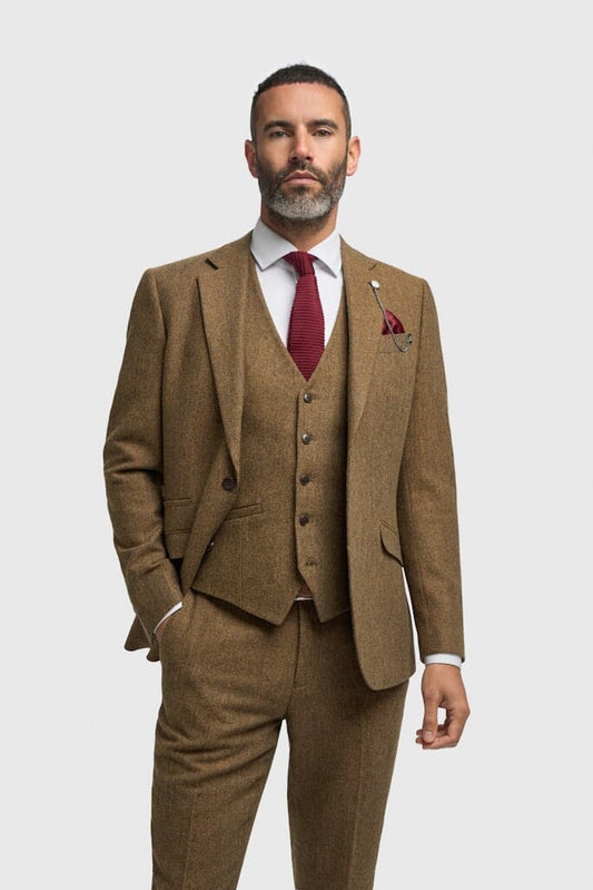 Thomas Brown Herringbone Jacket - Blazers & Jackets - 34R 