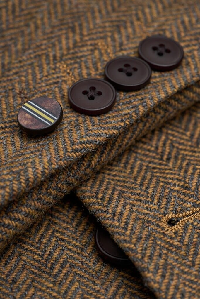 Thomas Brown Herringbone Jacket - Blazers & Jackets - 
