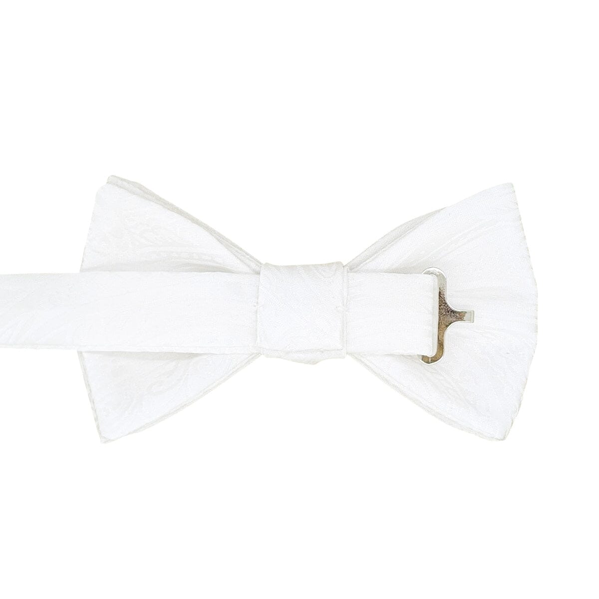 White Paisley Silk Bow Tie - Bow Ties - 
