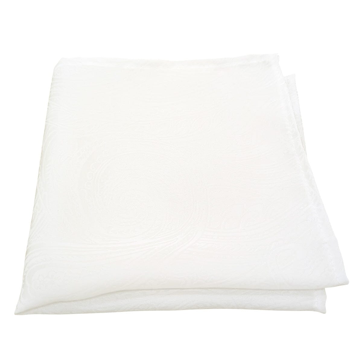 White Paisley Silk Handkerchief - Handkerchiefs - 