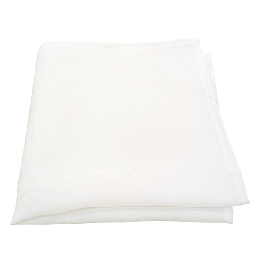 White Paisley Silk Handkerchief - Handkerchiefs - 