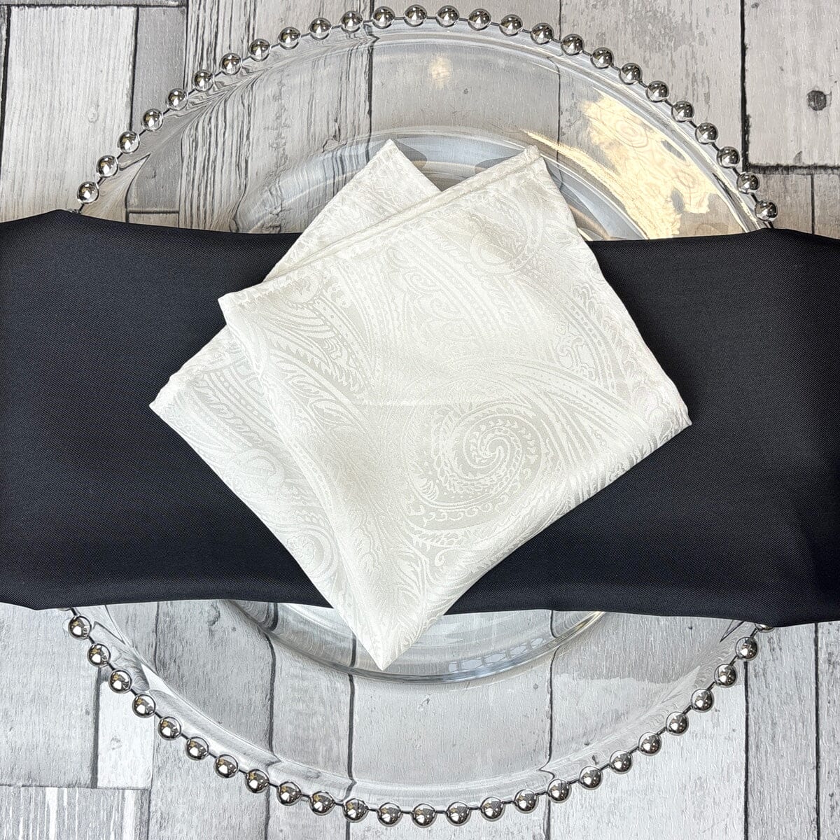 White Paisley Silk Handkerchief - Handkerchiefs - 