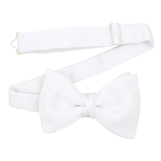White Satin Bow Tie - Bow Ties - Pre-Tied 