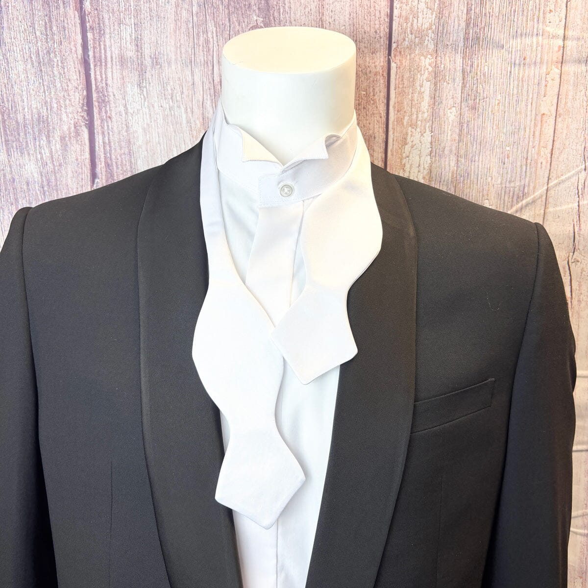 White Satin Diamond-Point Bow Tie - Bow Ties - 