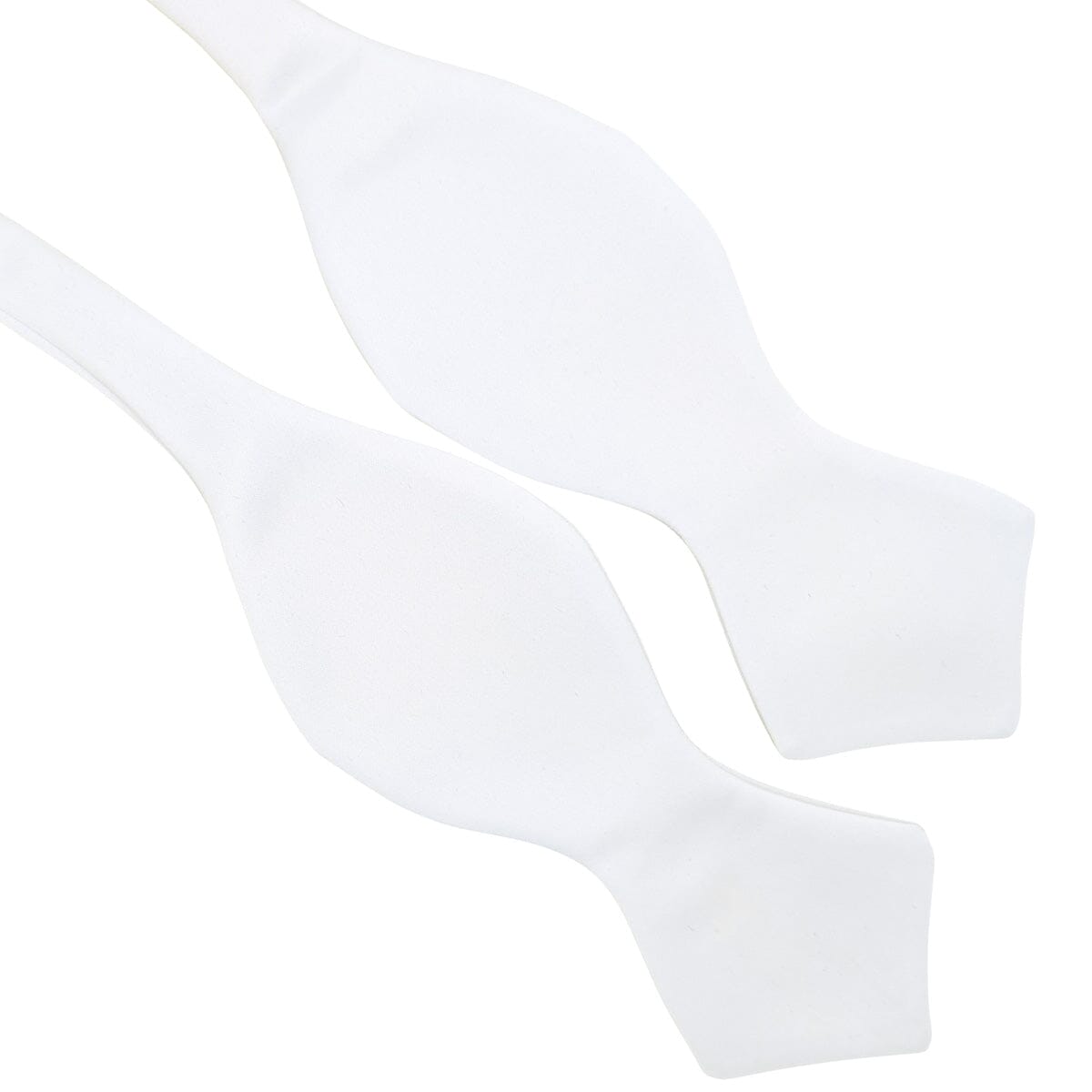 White Satin Diamond-Point Bow Tie - Bow Ties - 