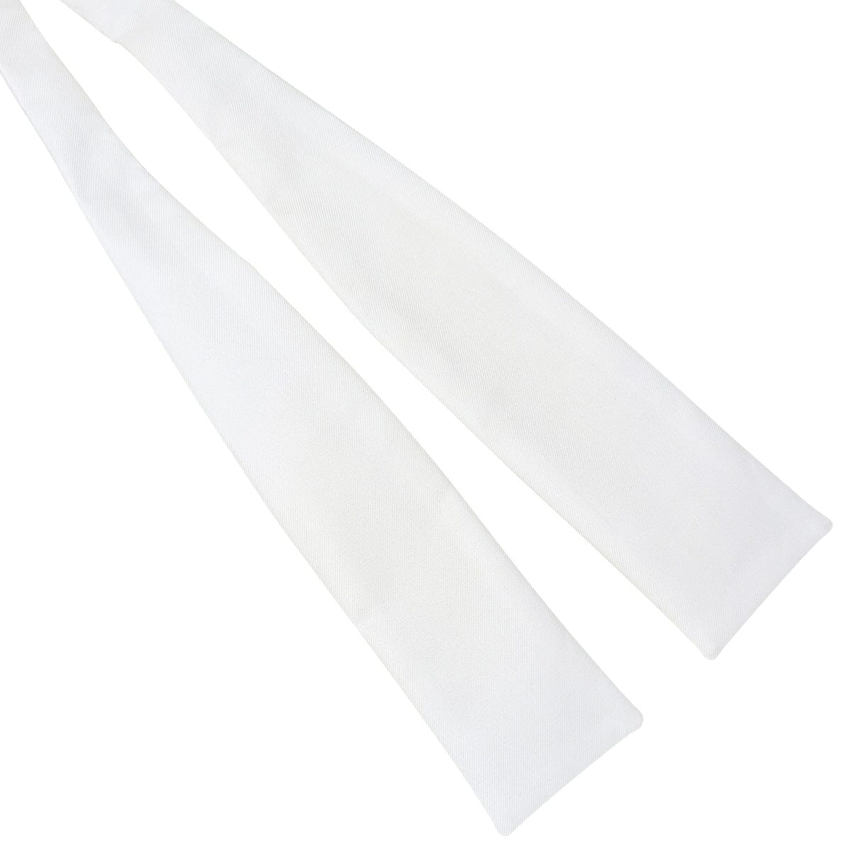 White Silk Twill Batswing Bow Tie - Bow Ties - 