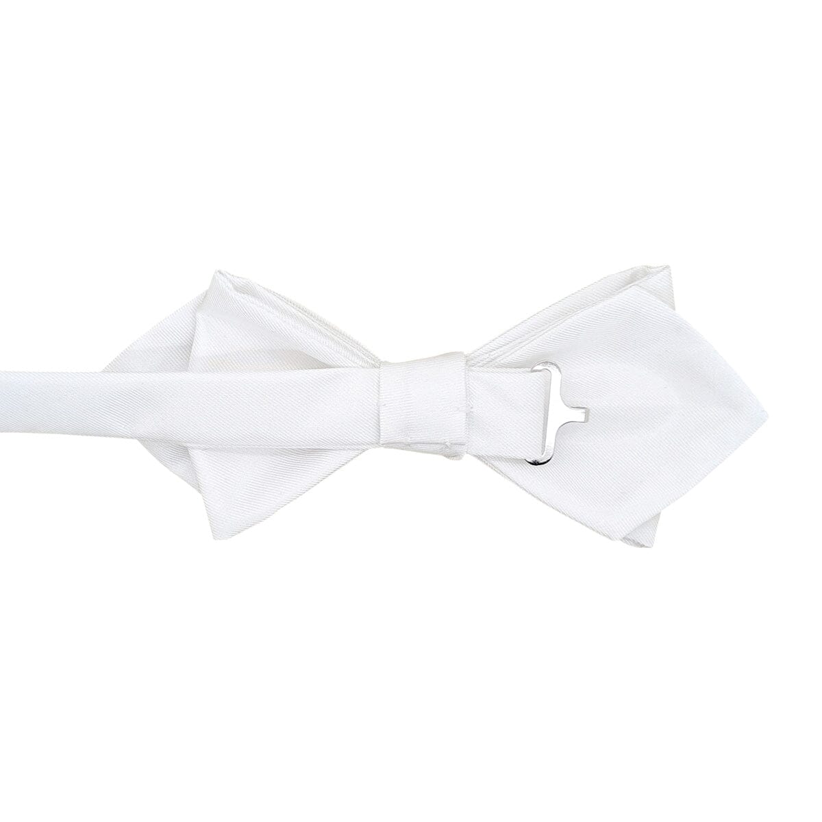 White Silk Twill Diamond Point Bow Tie - Bow Ties - 