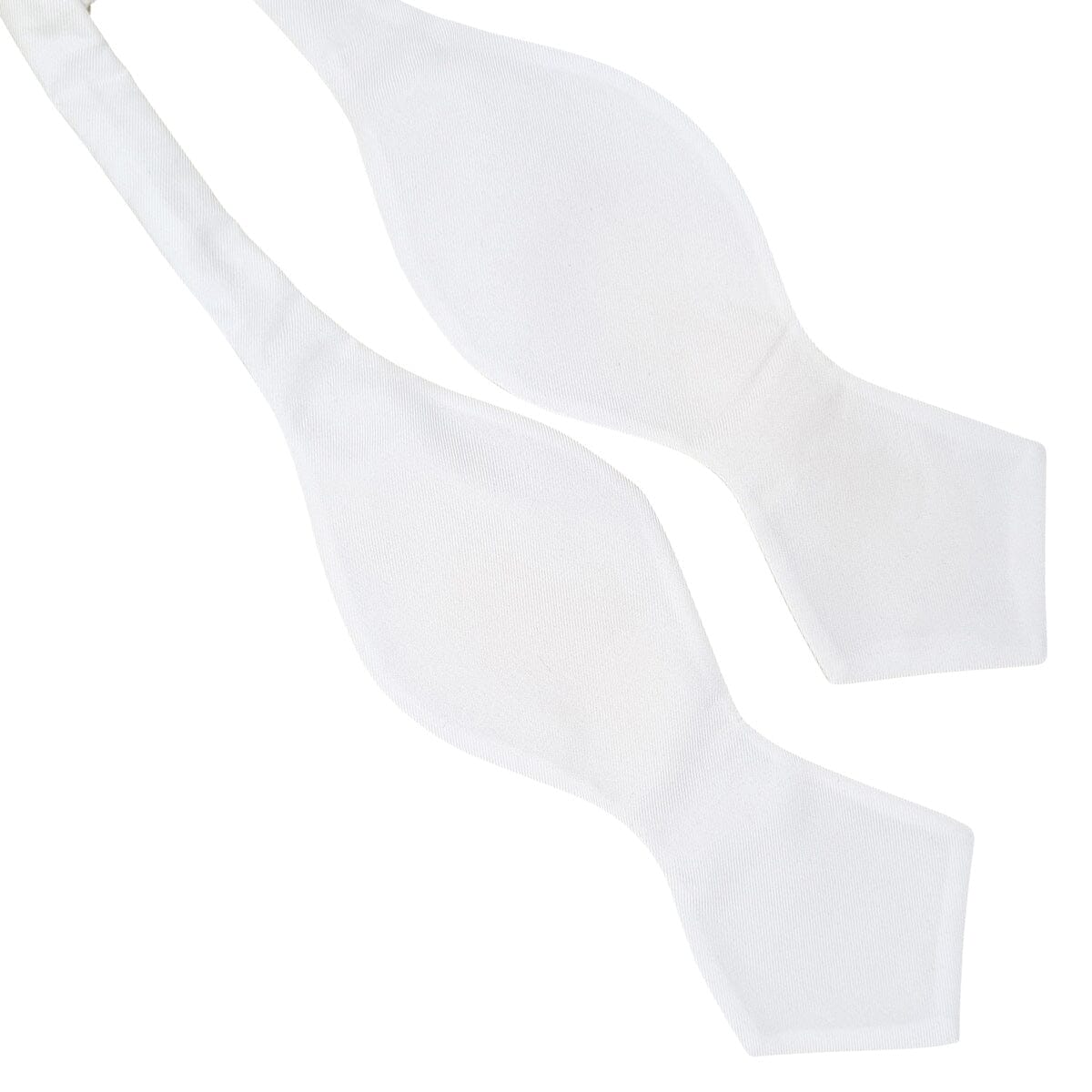 White Silk Twill Diamond Point Bow Tie - Bow Ties - 