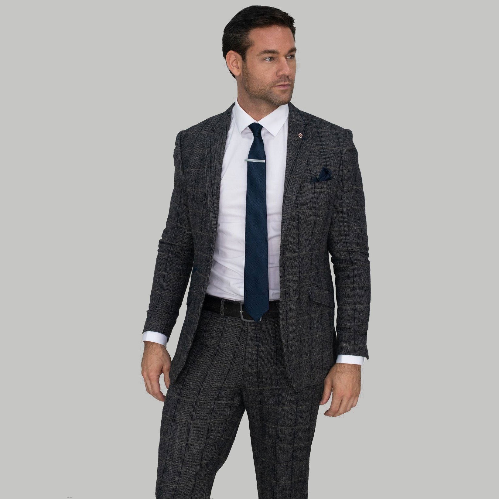 Albert Grey Tweed Suit - Suits - - ThreadPepper