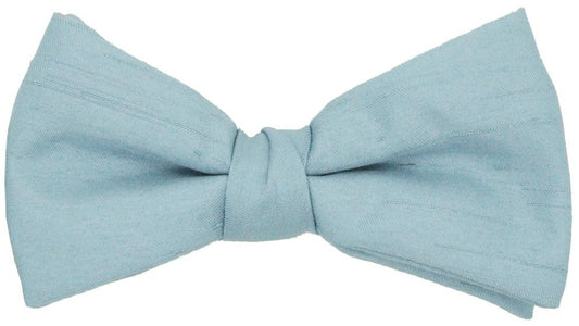 Antique Blue Shantung Bow Tie - Wedding