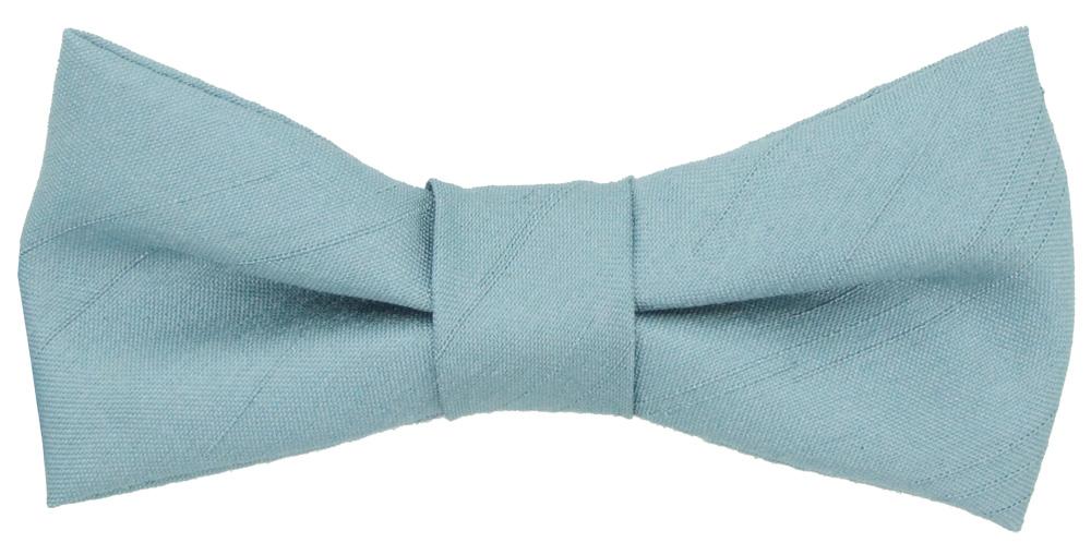Antique Blue Shantung Boys Bow Tie - Childrenswear