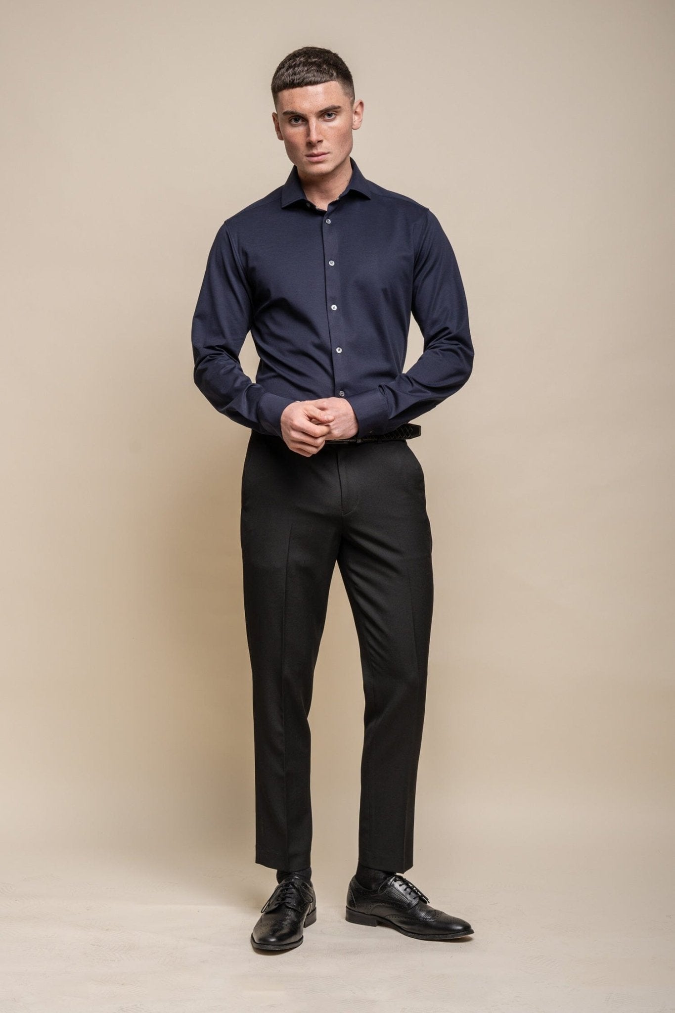 Ashley Navy Shirt - Shirts - S/14.5 - Swagger & Swoon