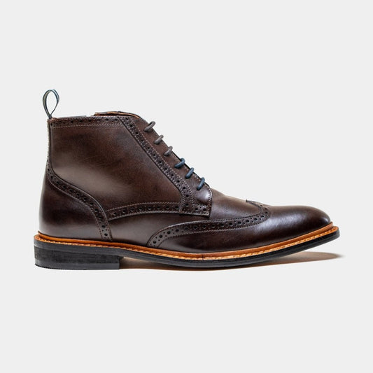 Ashmore Brown Brogue Boots - Boots - 7 - THREADPEPPER