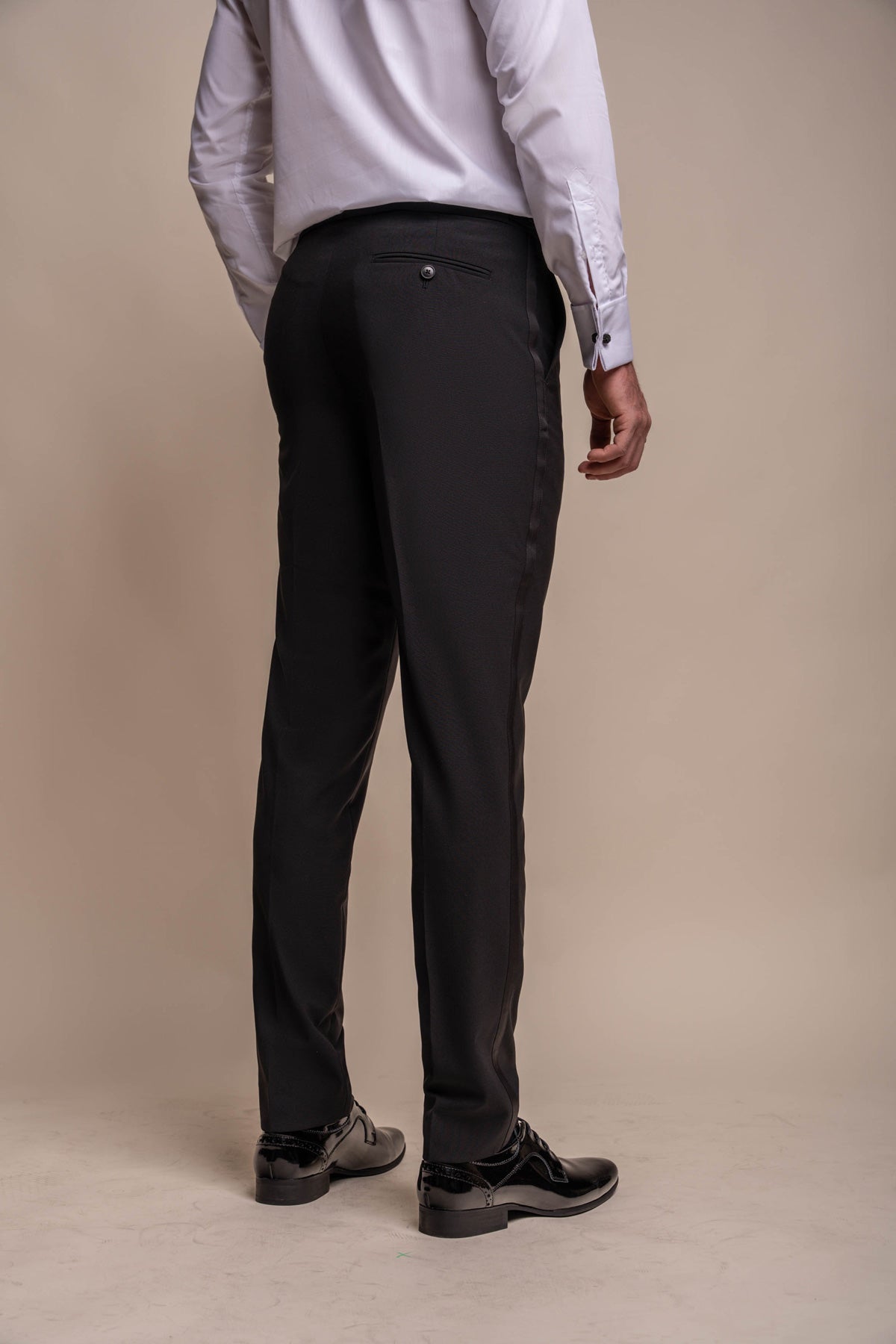 Aspen Black Tuxedo Trousers - Trousers - 28R - Swagger & Swoon
