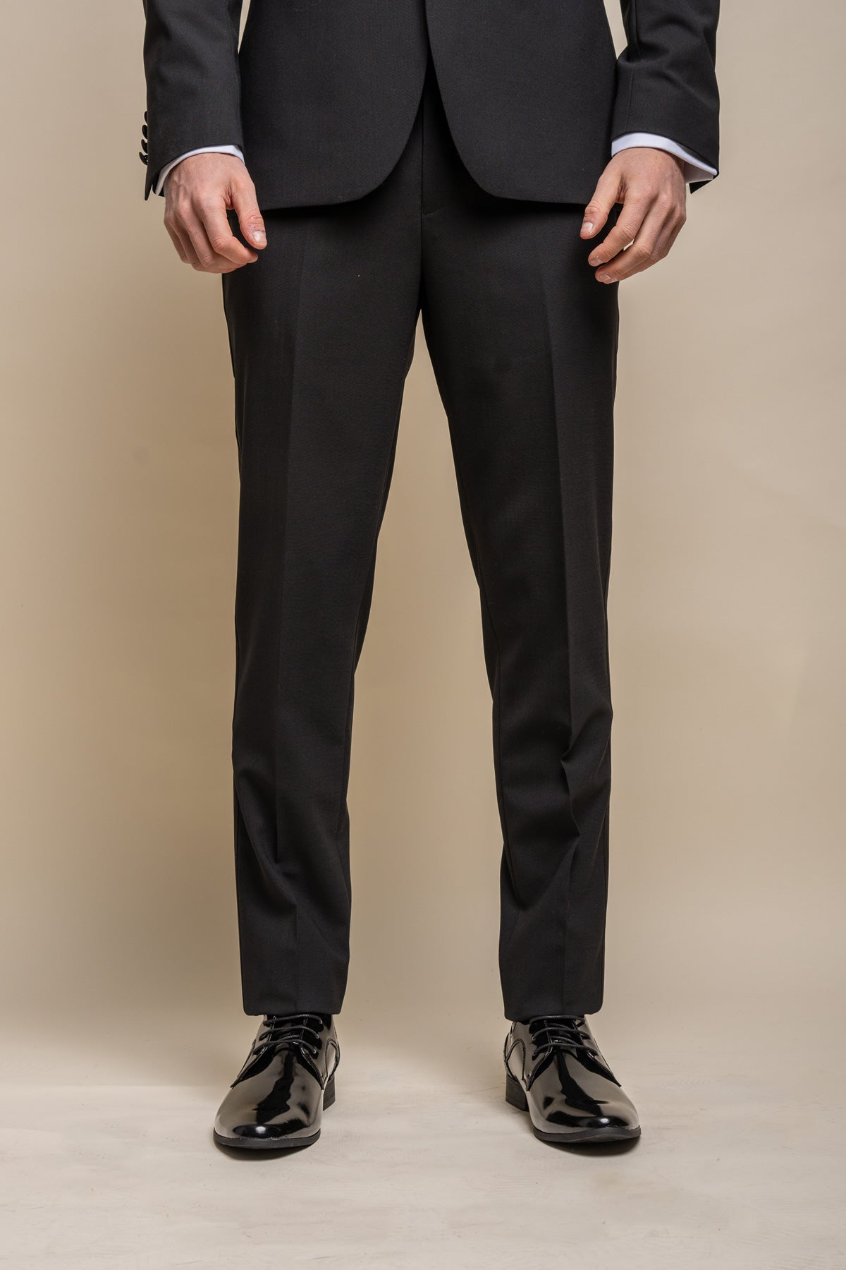 Aspen Black Tuxedo Trousers - Trousers - 28R - Swagger & Swoon
