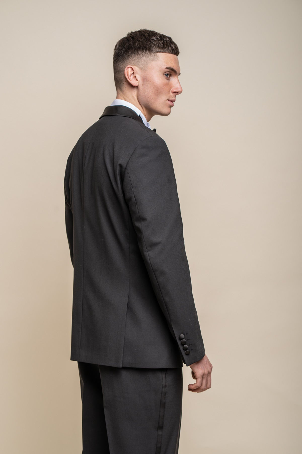 Aspen Black Tuxedo Wedding Suit Swatch - Swatch - - Swagger & Swoon