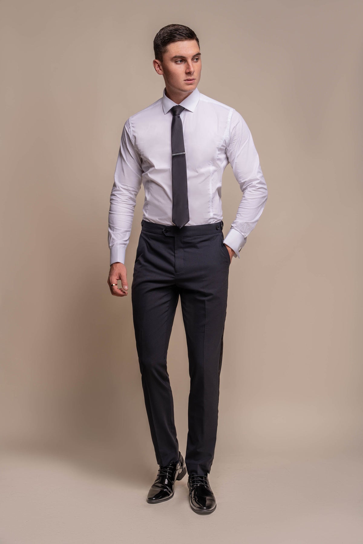 Aspen Midnight Navy Tuxedo Trousers - Trousers - 28R - Swagger & Swoon