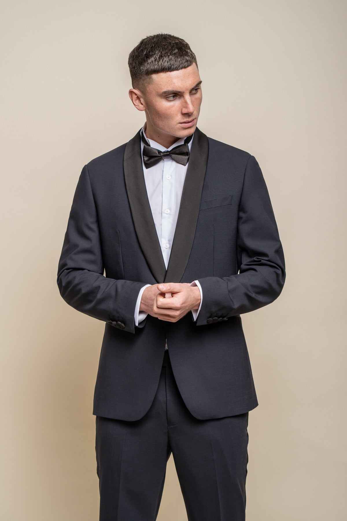 Aspen Midnight Navy Tuxedo Wedding Suit Swatch - Swatch - - Swagger & Swoon