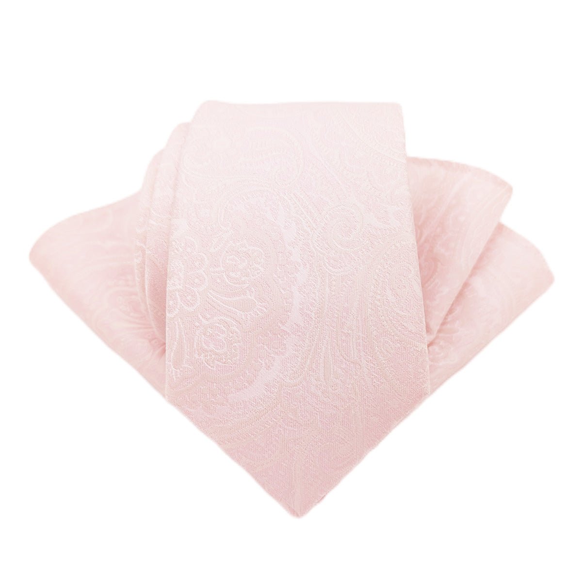 Baby Blush Paisley Silk Pocket Square - Wedding Pocket Square - - Swagger & Swoon