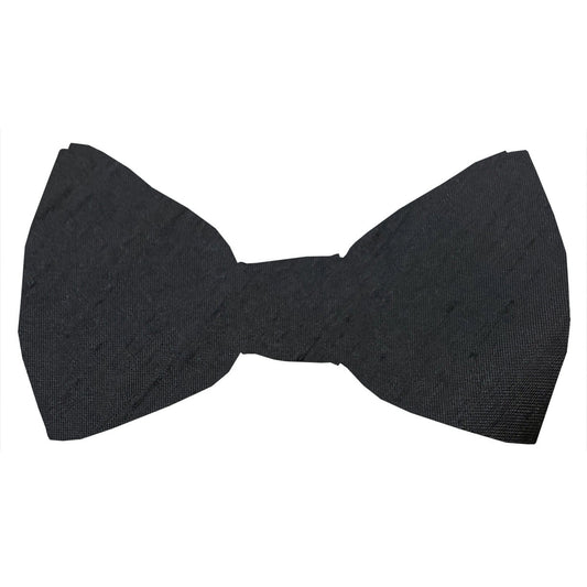 Black Shantung Boys Bow Ties - Childrenswear - Neckstrap - Swagger & Swoon